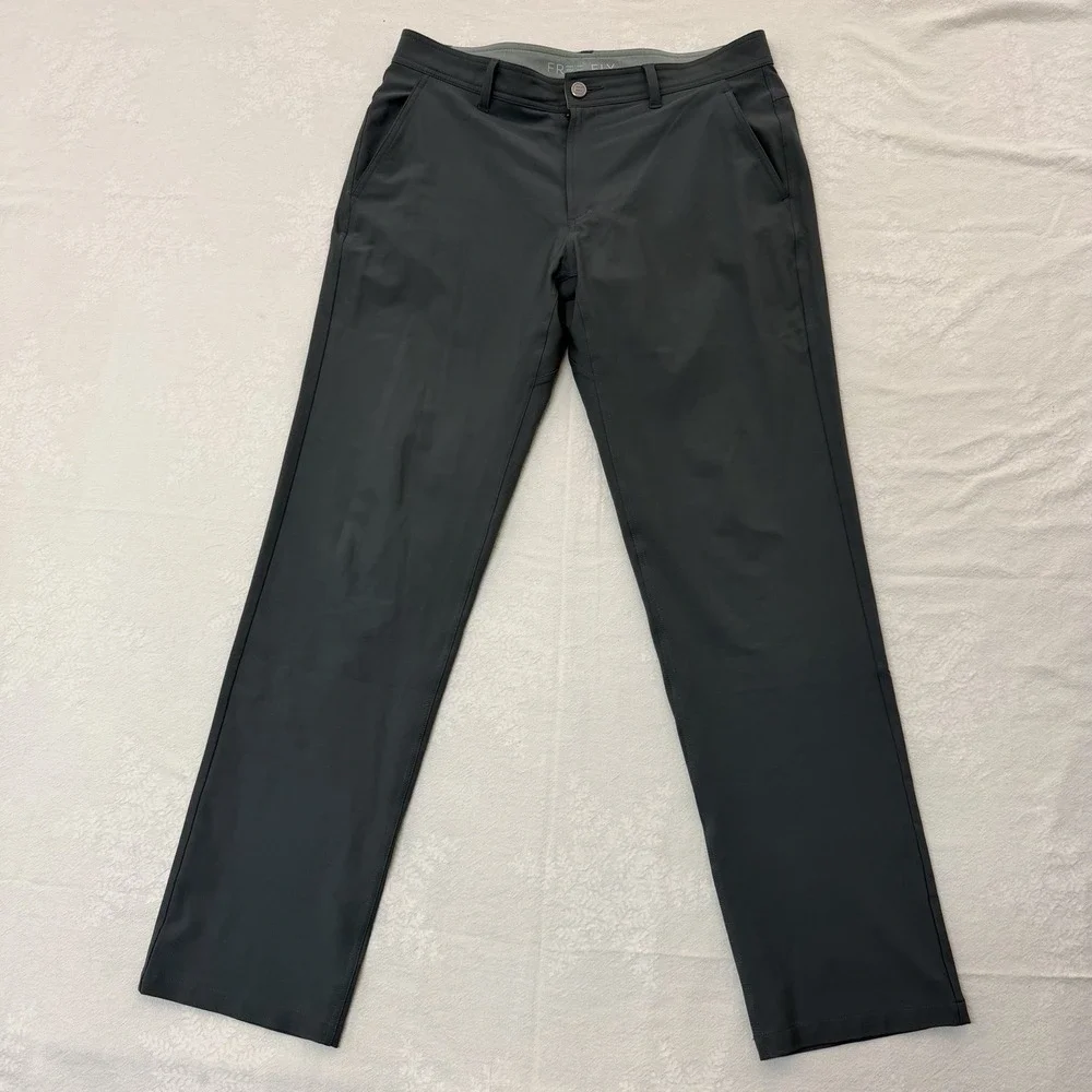 Free Fly Nomad Pants Mens 34x32 Gray Stretch Performance Travel Golf Casual